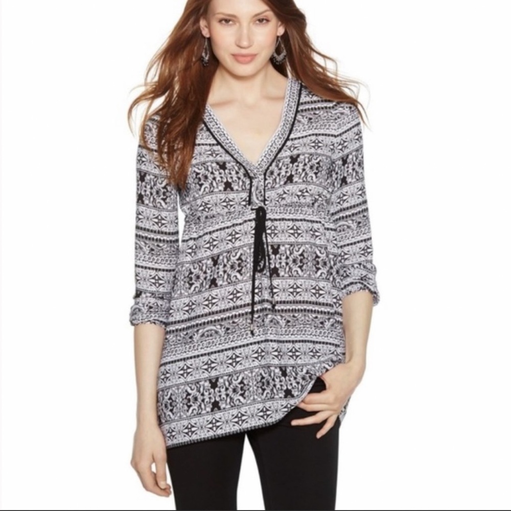🌿SOLD WHBM Boho Luxe Empire Printed Tunic